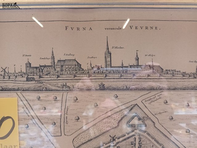 Lot 150 - kader met antiek stadsplan - afbeelding 4 van  4