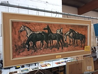 Lot 150 - kader met paarden - afbeelding 2 van  4