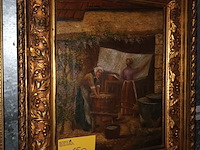 Lot 150 - schilderij in vergulde lijst - afbeelding 4 van  5