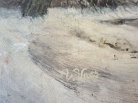 Lot 150 - schilderij winterlandschap - afbeelding 2 van  3