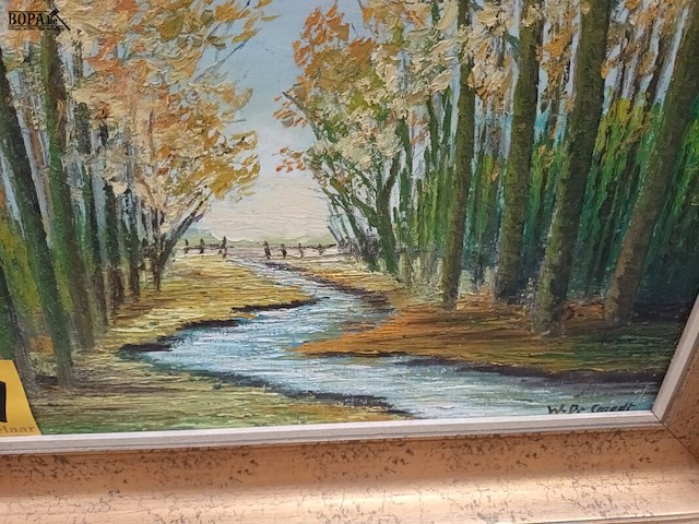 Lot 151 - schilderij beek door het bos - afbeelding 3 van  4