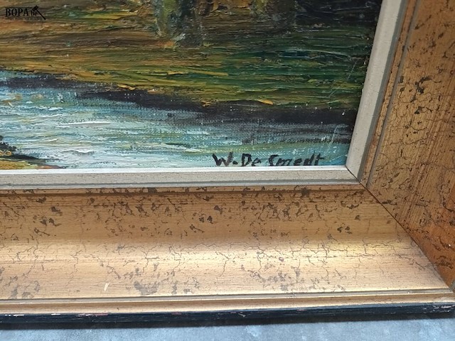 Lot 151 - schilderij beek door het bos - afbeelding 4 van  4