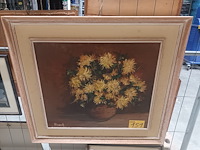 Lot 151 - schilderij bloemen - afbeelding 1 van  4