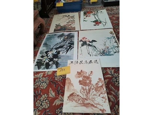 Lot 151 - vintage prenten chinese kunst + map met diverse prenten - afbeelding 1 van  4