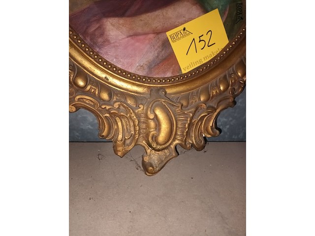 Lot 152 - ovalen schilderij jonge dame - afbeelding 4 van  4