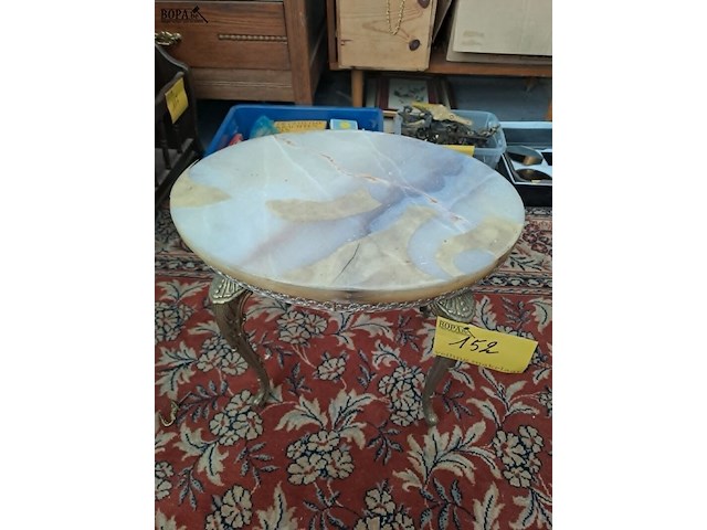 Lot 152 - retro bijzettafeltje marmer en messing - afbeelding 2 van  3