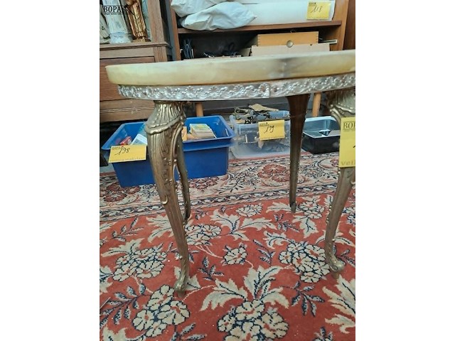 Lot 152 - retro bijzettafeltje marmer en messing - afbeelding 3 van  3