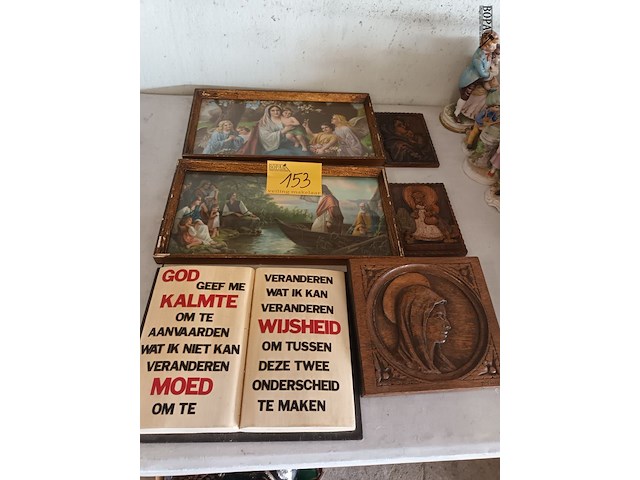 Lot 153 - devotie kaders en spreuk. 6 stuks - afbeelding 1 van  5