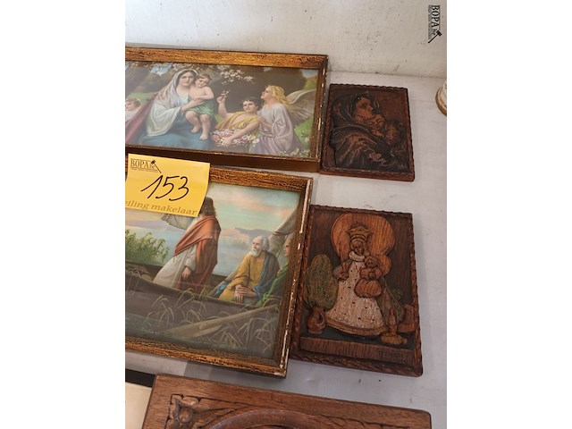 Lot 153 - devotie kaders en spreuk. 6 stuks - afbeelding 2 van  5