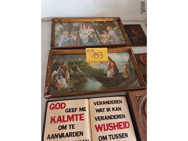 Lot 153 - devotie kaders en spreuk. 6 stuks - afbeelding 3 van  5