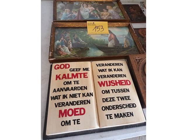 Lot 153 - devotie kaders en spreuk. 6 stuks - afbeelding 4 van  5