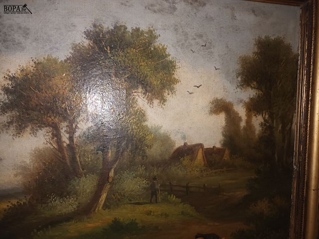 Lot 153 - schilderij koeien aan het water - afbeelding 4 van  4