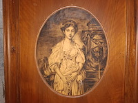 Lot 154 - tekeningen in houten kader. 2 stuks - afbeelding 2 van  5