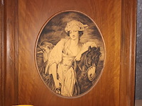 Lot 154 - tekeningen in houten kader. 2 stuks - afbeelding 3 van  5