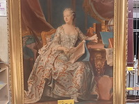 Lot 156 - kader vrouw met boeken - afbeelding 1 van  5