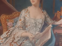 Lot 156 - kader vrouw met boeken - afbeelding 2 van  5