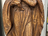 Lot 157 - art deco houten beeld van maria met kindje jezus