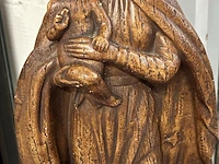 Lot 157 - art deco houten beeld van maria met kindje jezus - afbeelding 3 van  3