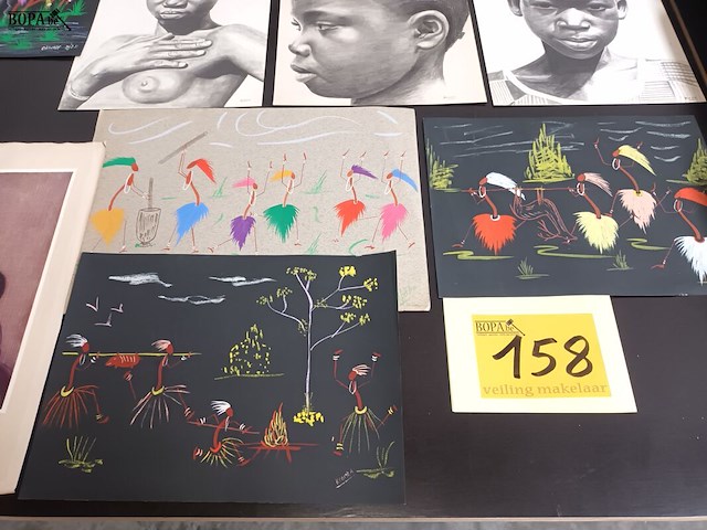 Lot 158 - afrikaanse kunst. 12 stuks - afbeelding 3 van  4