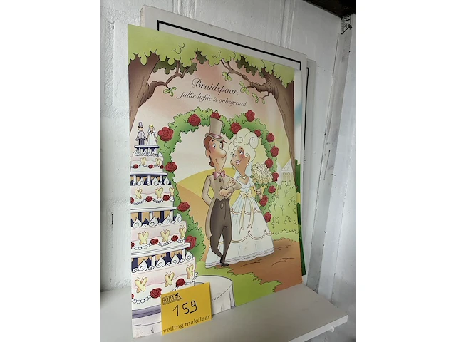 Lot 159 - grote wenskaarten met enveloppe - afbeelding 1 van  3