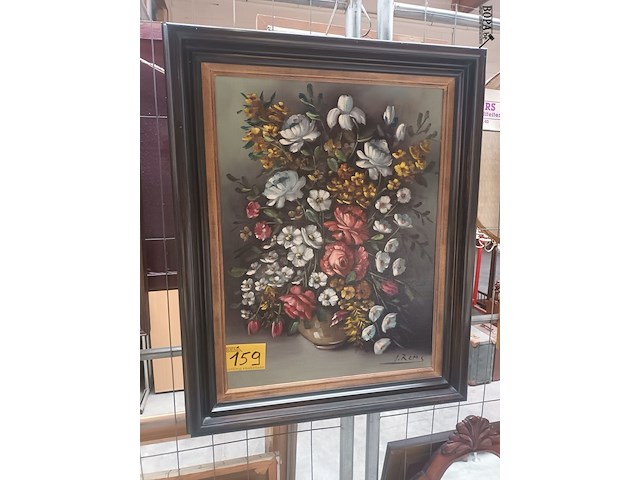 Lot 159 - schilderij bloemen - afbeelding 1 van  4