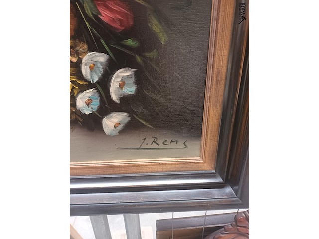 Lot 159 - schilderij bloemen - afbeelding 2 van  4