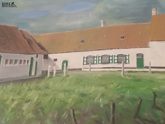 Lot 16 - schilderij met hoeve - afbeelding 3 van  3