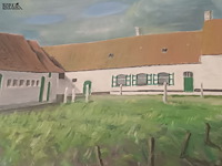 Lot 16 - schilderij met hoeve - afbeelding 3 van  3