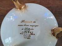 Lot 160 - beige antieken opbergpot en opbergschaaltje limoges - afbeelding 2 van  2