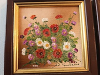 Lot 162 - miniatuur kaders met bloemen. 3 stuks - afbeelding 3 van  4