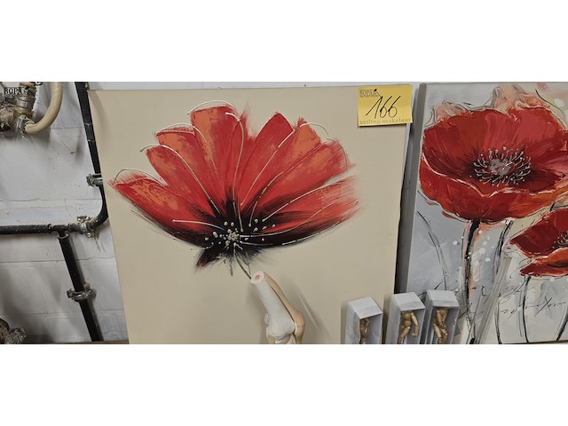 Lot 166 - stilleven op doek 2 stuks - afbeelding 2 van  3