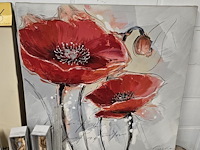 Lot 166 - stilleven op doek 2 stuks - afbeelding 3 van  3