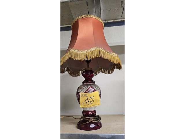 Lot 168 - marmeren tafellamp en glazen tafellamp - afbeelding 2 van  3