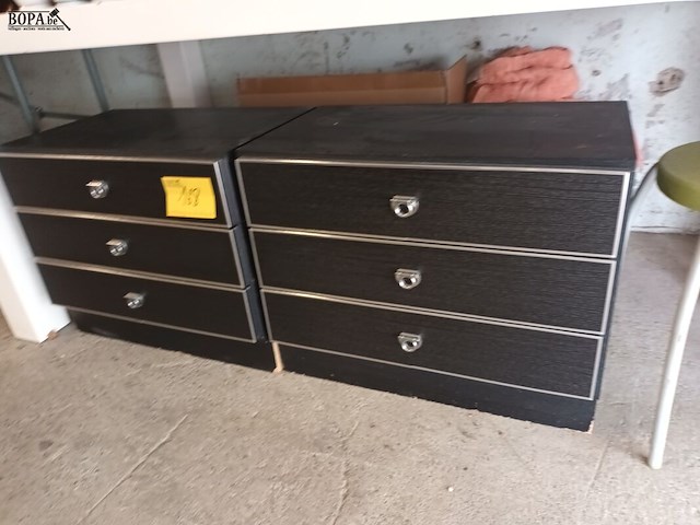 Lot 168 - vintage ladekast. 2 stuks - afbeelding 3 van  5