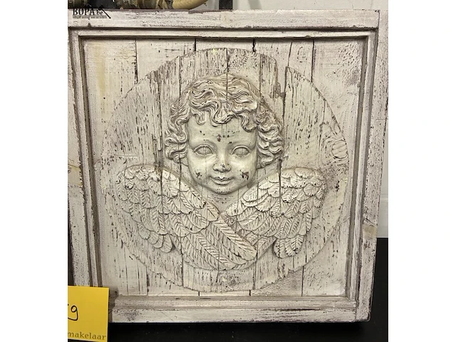 Lot 169 - houten wanddecoratie engel - 2 stuks - afbeelding 3 van  3