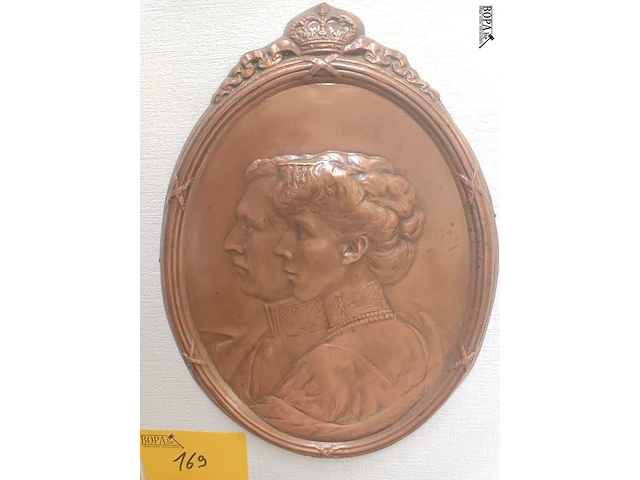 Lot 169 - koperen kader koningshuis - afbeelding 3 van  4