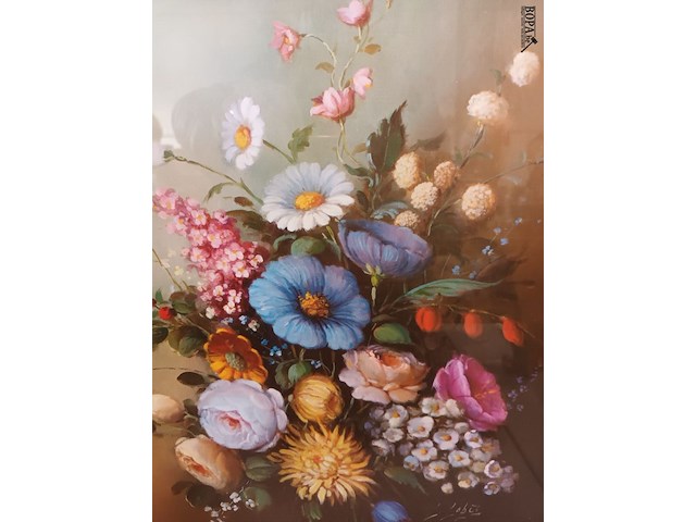 Lot 17 - kader met bloemen - afbeelding 2 van  3