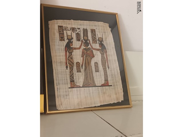 Lot 17 - schilderij en papyrus prent - afbeelding 2 van  4