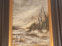 Lot 17 - schilderij en papyrus prent - afbeelding 3 van  4