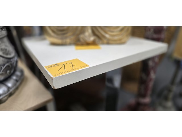 Lot 17 - stevig bijzettafeltje op inox voet - afbeelding 3 van  3