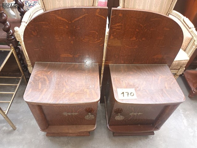 Lot 170 - nachtkastjes. 2 stuks - afbeelding 1 van  4