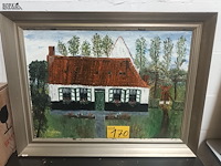 Lot 170 - schilderij woning met luiken - afbeelding 1 van  4