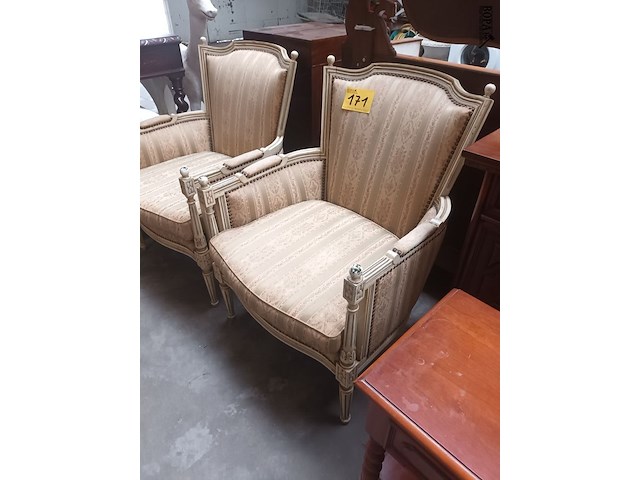 Lot 171 - koppel antieke zetels - afbeelding 2 van  5