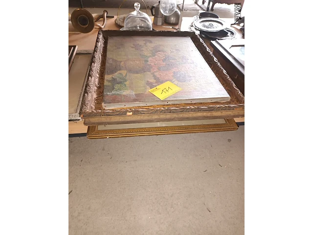 Lot 171 - schilderijen met bloemen. 4 stuks - afbeelding 1 van  5