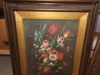 Lot 171 - schilderijen met bloemen. 4 stuks - afbeelding 5 van  5