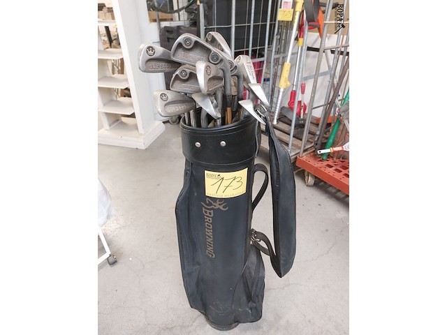 Lot 173 - golftas browning met golfclubs - afbeelding 1 van  2
