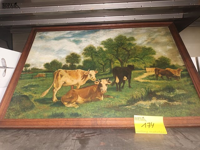 Lot 174 - schilderij koeien - afbeelding 1 van  2