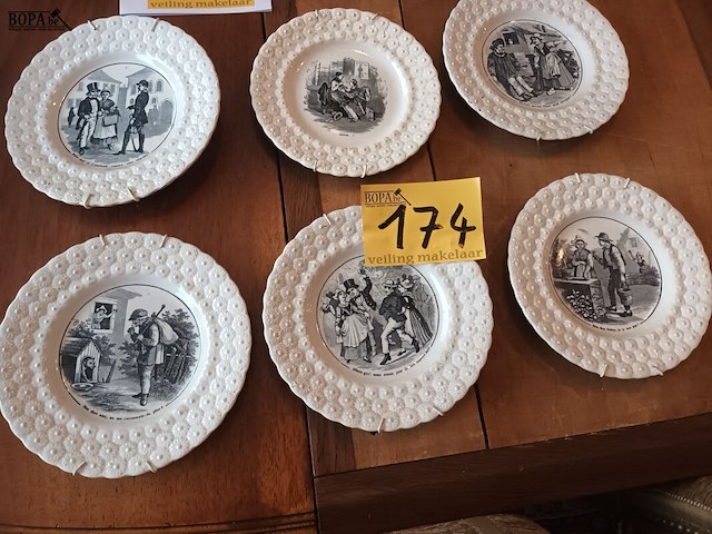 Lot 174 - sierborden. 6 stuks - afbeelding 1 van  4
