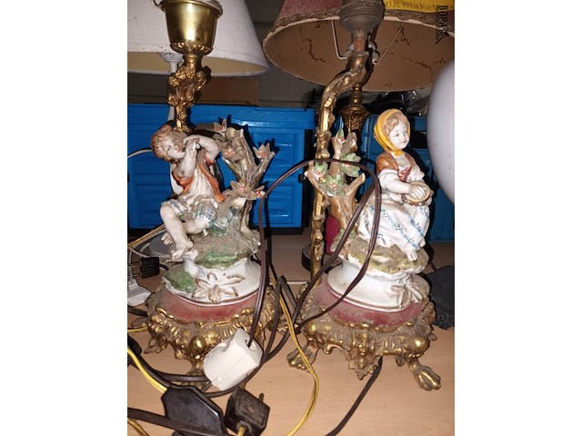 Lot 177 - antieke lampedaire. 5 stuks - afbeelding 3 van  5