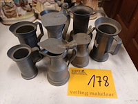Lot 178 - kannetjes in tin. 8 stuks